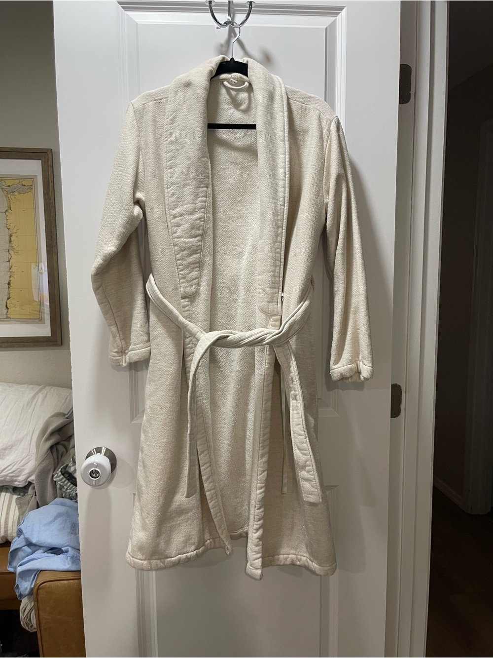 Pottery Barn Cream Plush Robe